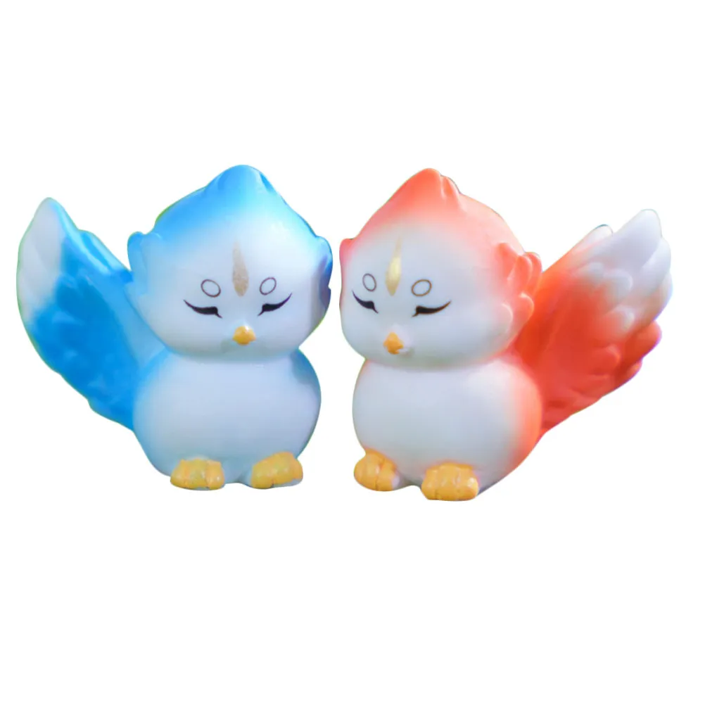 2pcs Lifelike Artificial Red Birds Garden Sculpture – Outdoor Home Decor, Romantic Miniature Landscape Decoration