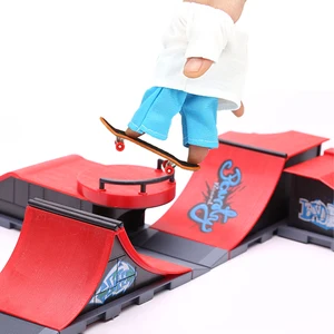 DIY 핑거 스케이트 파크 6-in-1 세트 전문 기술 실습 데크 플랫폼 스턴트 손가락 스케이트 보드 조립 램프 파크 키트 장난감 조립 10 최고의 판매 지판 장애물 - №4