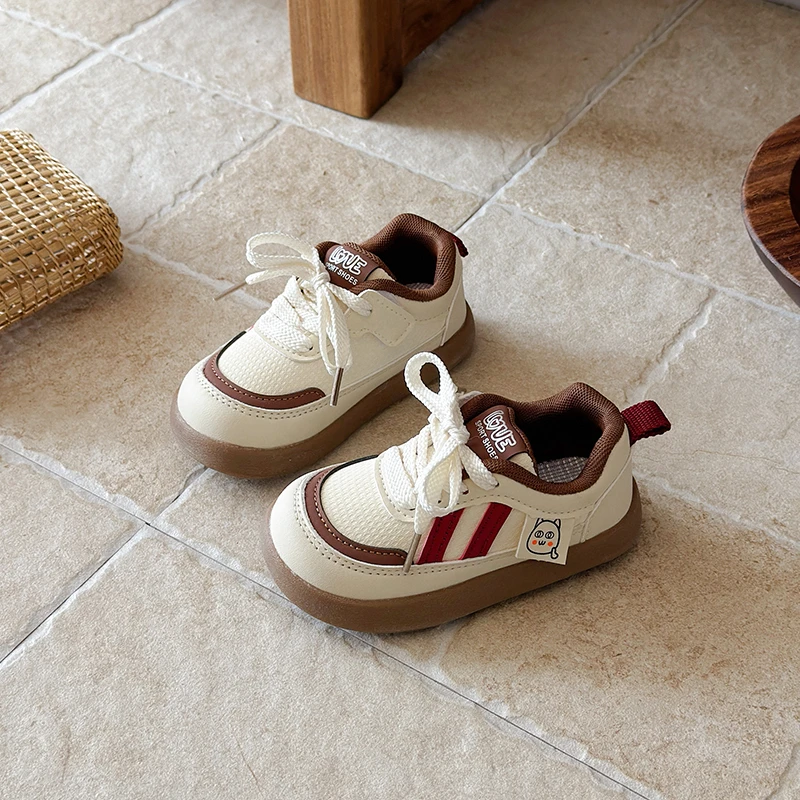 2026 New Fashion Children's Training Shoes Boys Girls Sports Board Shoes Casual Girls White Shoes Soft Sole Baby Sneakers