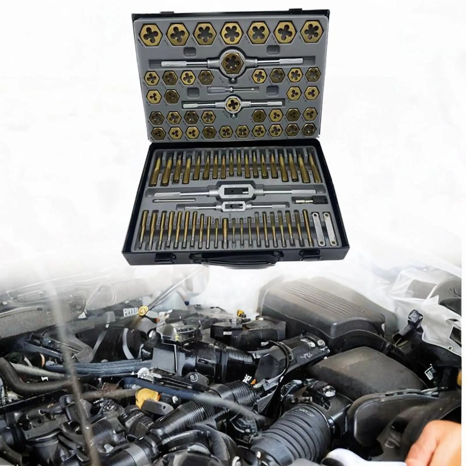 86x Tap and Die Set Hand Tap Set Thread Combination Tools Kit