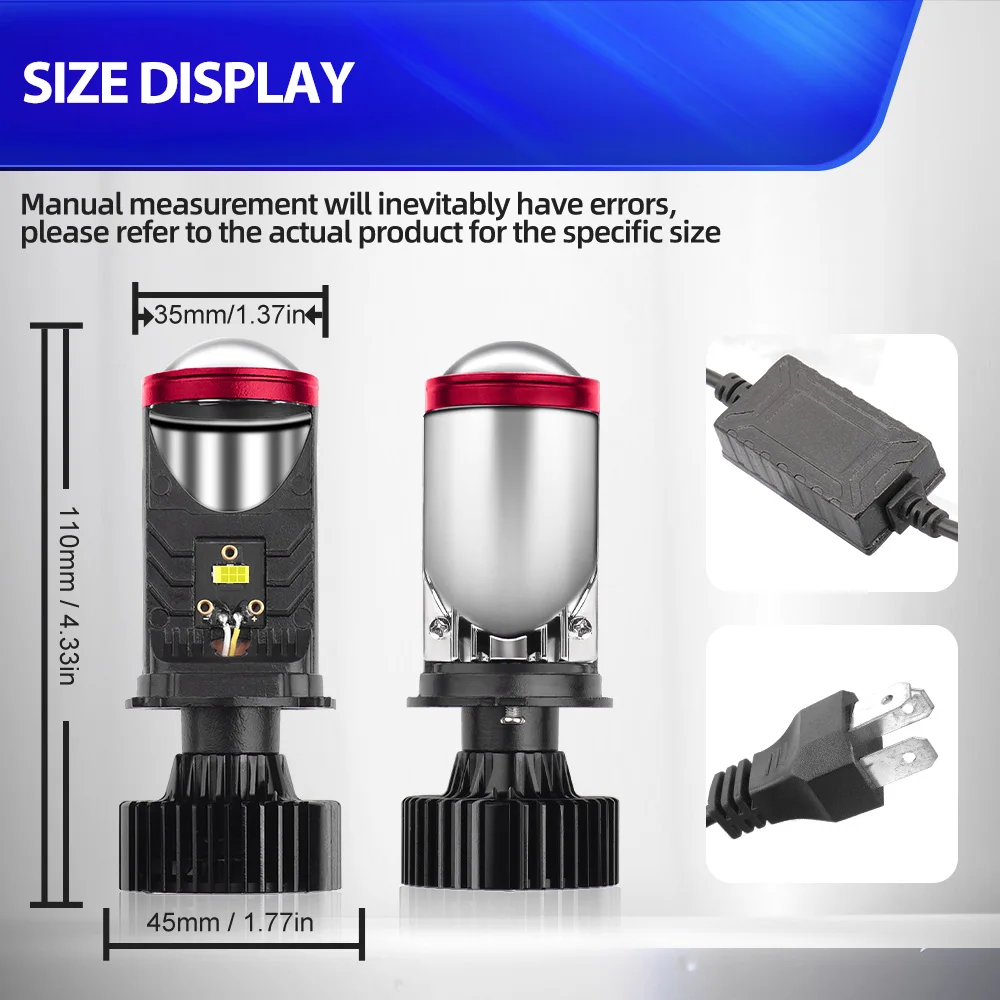 H4 LED Headlight Mini Lens Projector 40000LM Left-hand Drive Auto LED Headlight Bulbs Low Beam Canbus Bulb For Car/Motor 12V 24V