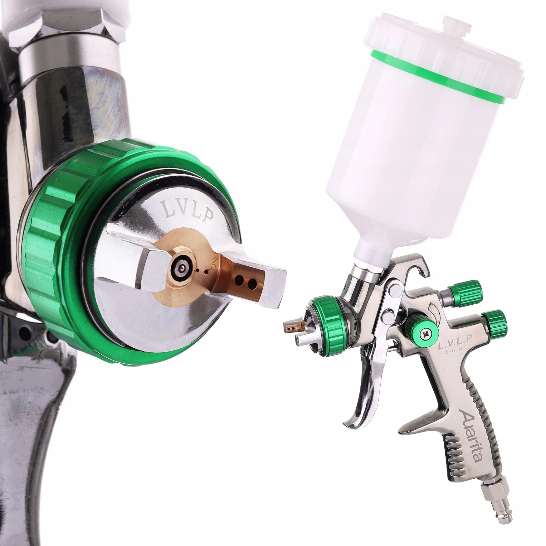 LVLP Car Spray Gun Auarita L-898-2 Spray Paint Gun 1.3mm Nozzle Gravity Air Sprayer High Atomizing Auto Spray Tool Painting Kit
