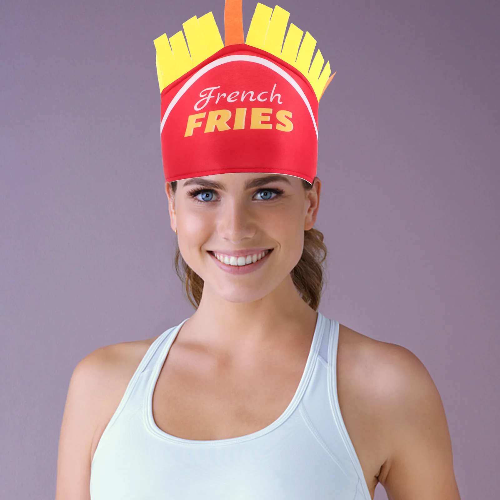 

French Fries Hat Decorative Cartoon Design Lightweight Thanksgiving Party Cosplay Cap Novelty Costume Accessory