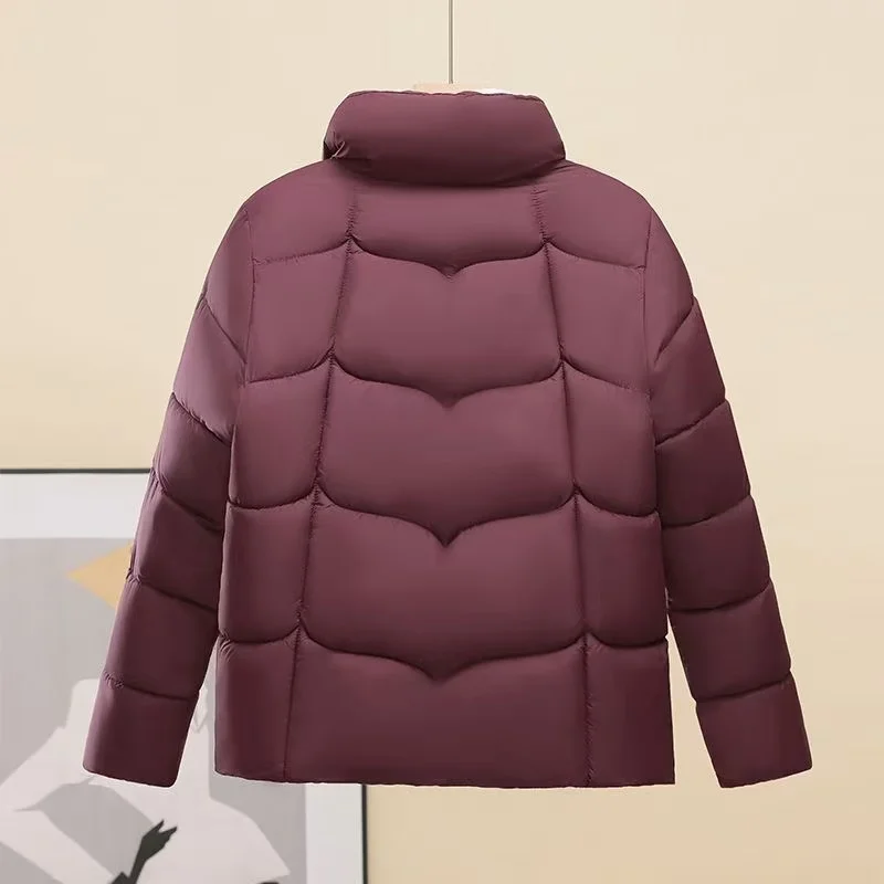 2025年ファッション ショート丈 ダウンコットンジャケット レディース 新作 厚手 スタンドカラー コート 秋冬 無地 ゆったり カジュアル アウター トップス