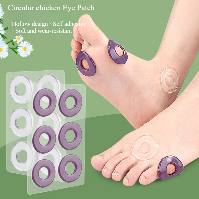 6pcs/set Foot Protectors Pads Corn KillerToe Protector Foam Round Chicken Eye Patch Anti Wear Foot Casually High Heels Stickers