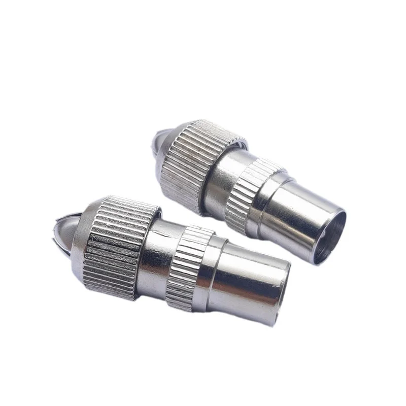 100PCS Metal 9.5 Cable TV Plug Without Welding Type RF head RF Connector TV Head Closed Circuit Head Bamboo Male Bnc RCA