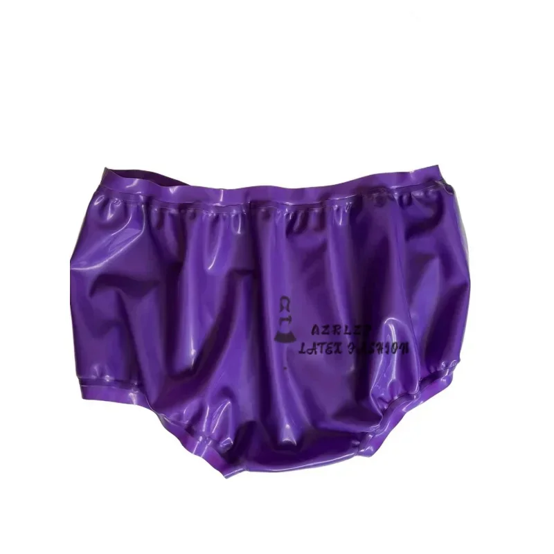 

Purple Sexy High Waist Latex Panites Loosely Rubber Diaper Briefs Underpants Underwear Pants