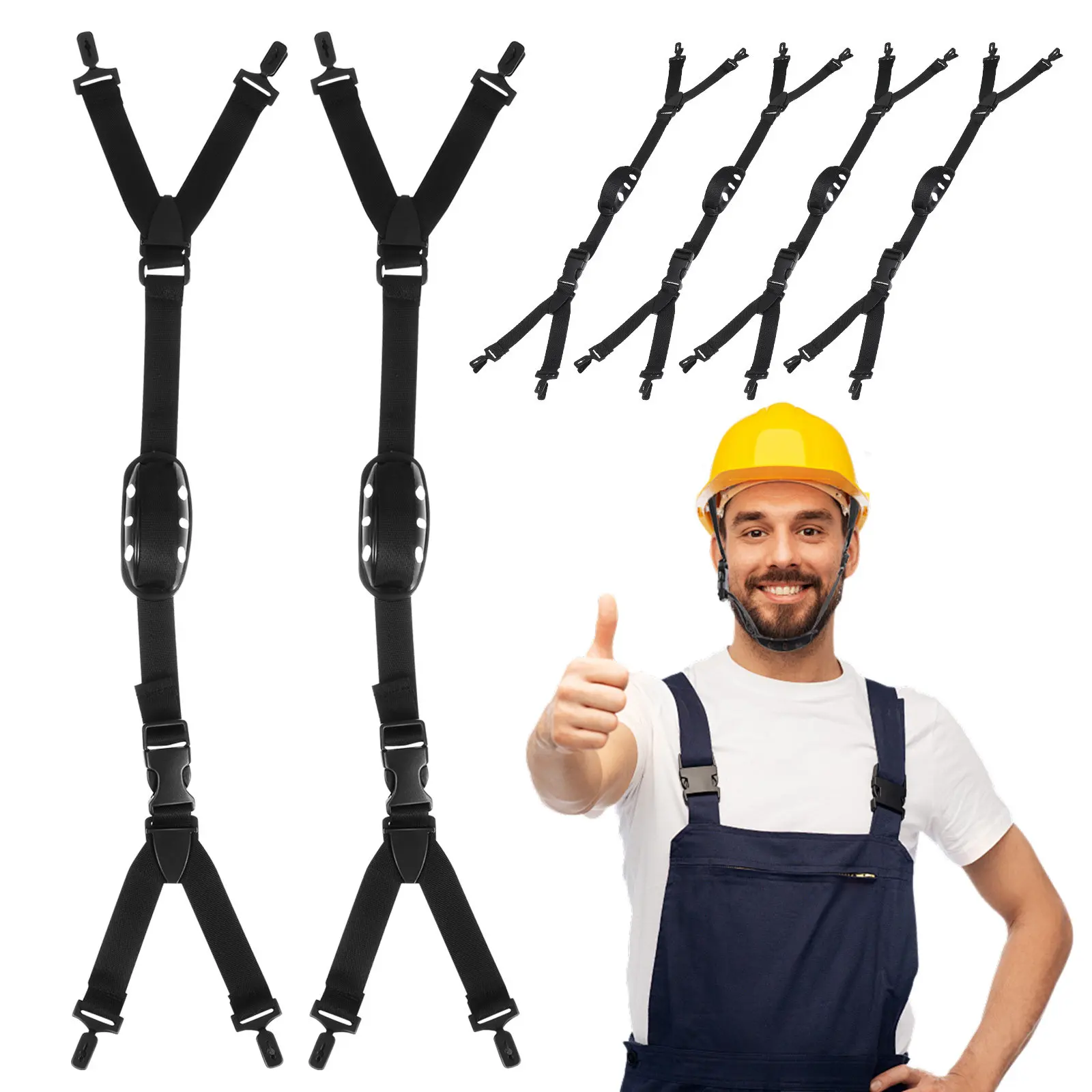

6Pcs Safety Chin Strap Adjustable Replacement Buckle Construction Hard Hat Chin Belt Secure Fit Outdoor Work