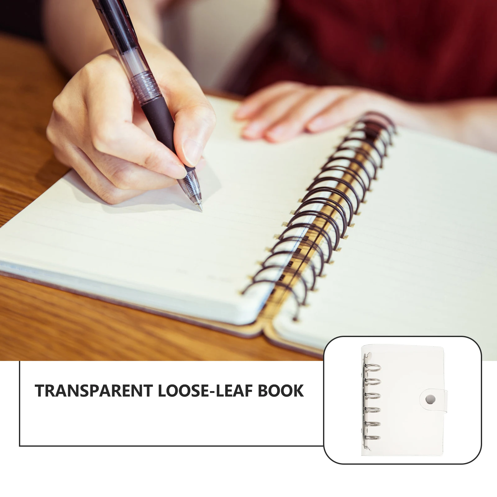 

2pcs PVC Loose Leaf Binder Transparent Notebook Cover Refillable Diary Shell 6 Hole Index Tab Protector Waterproof Easy Clean