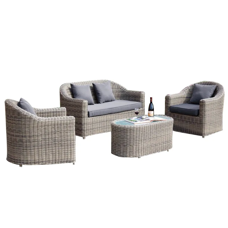 Sofas Aluminum Outdoor Chair Garden Plastic Rattan Furniture / Wicker Sofa Set Rope Furniture Set Aluminum Garden Furniture