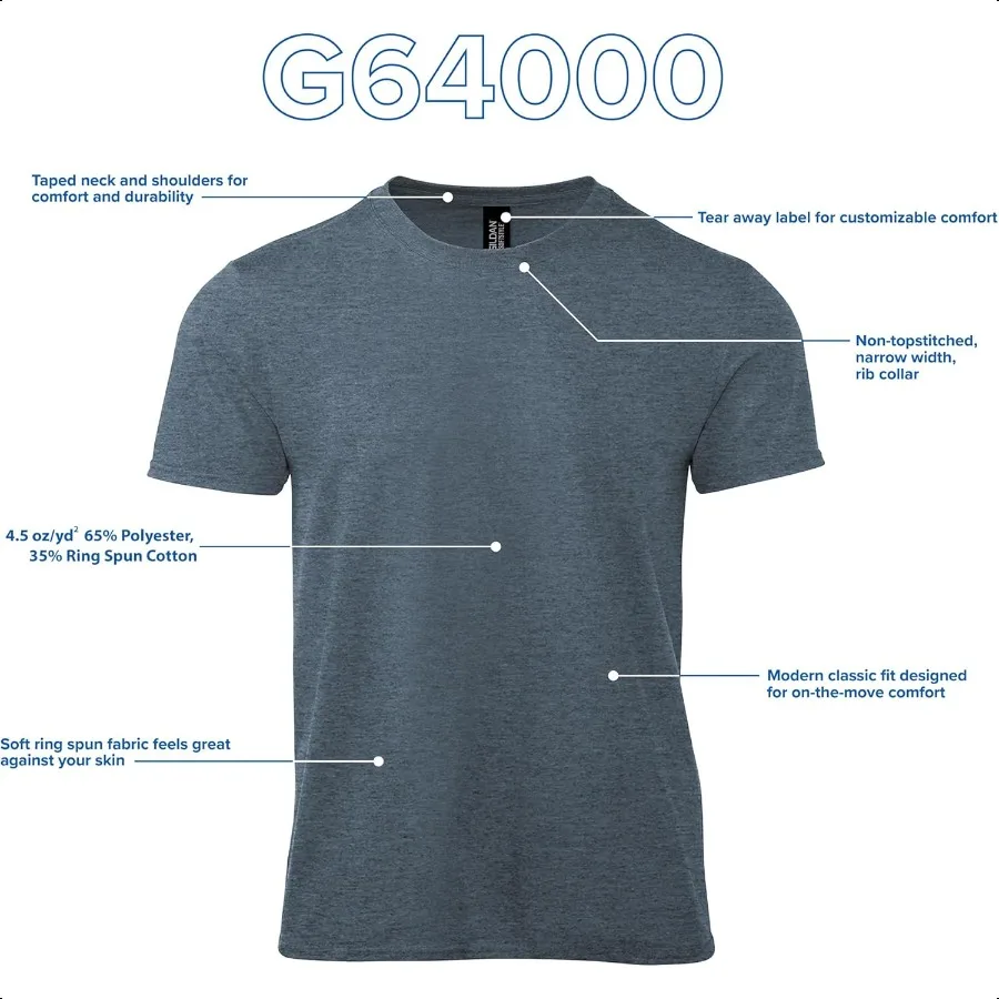 Gildan Adult Softstyle Cotton TShirt Style G64000 Multipack