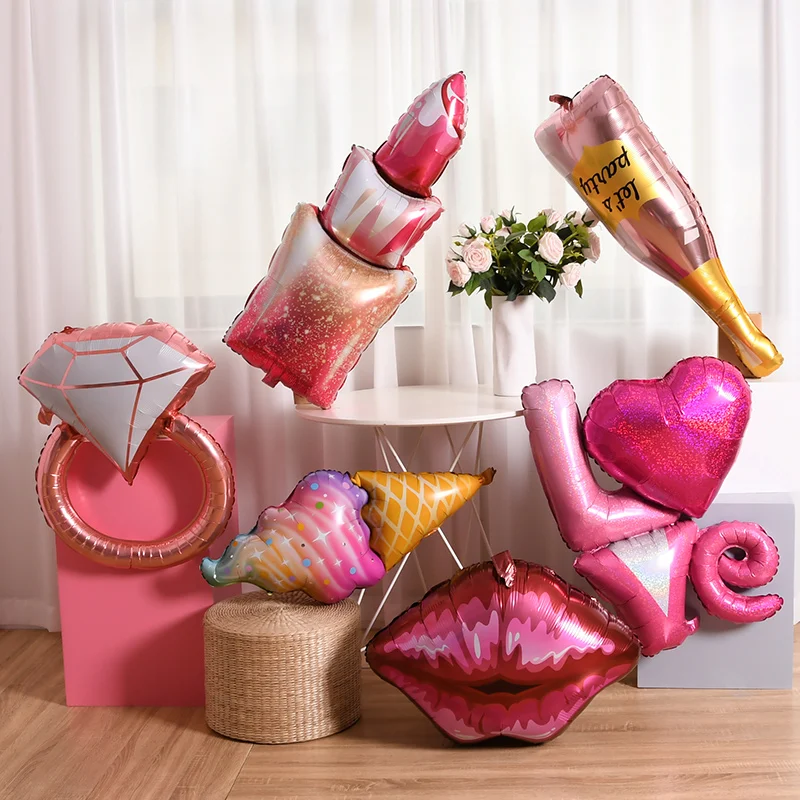 New Design Large Lipstick Foil Balloons Valentine's Day Proposal Birthday Wedding Party Decoration Ballon Wholesale