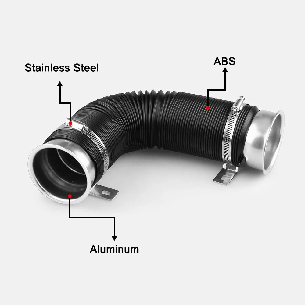 UNIVERSAL 3 INCH FLEXIBLE SHORT RAM/COLD AIR INTAKE TURBO TUBE PIPE HOSE DUCT