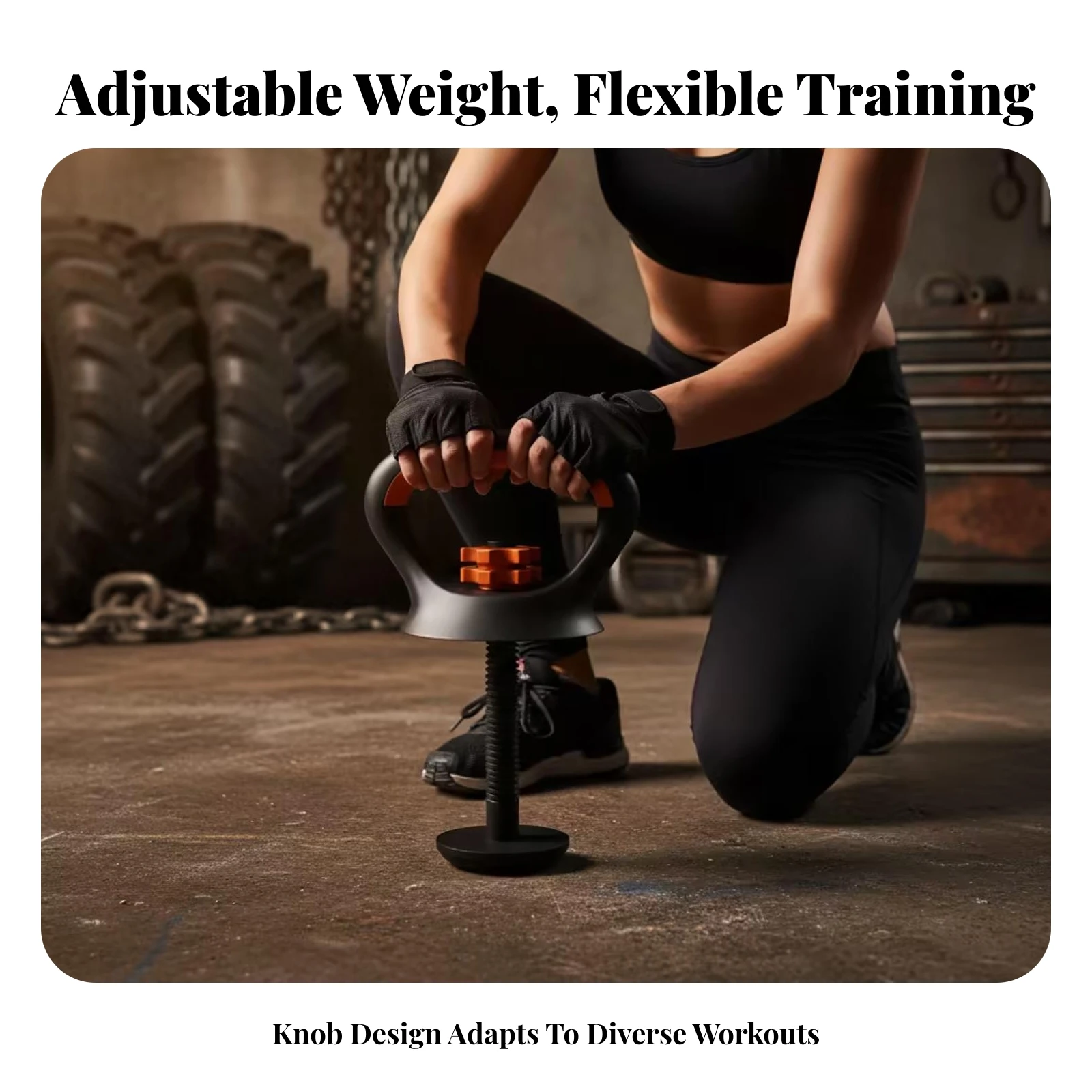 Picture 6: Adjustable Kettlebell Handle Portable Coated Easy to Install Threaded Kettlebell Base Exercise Equipment