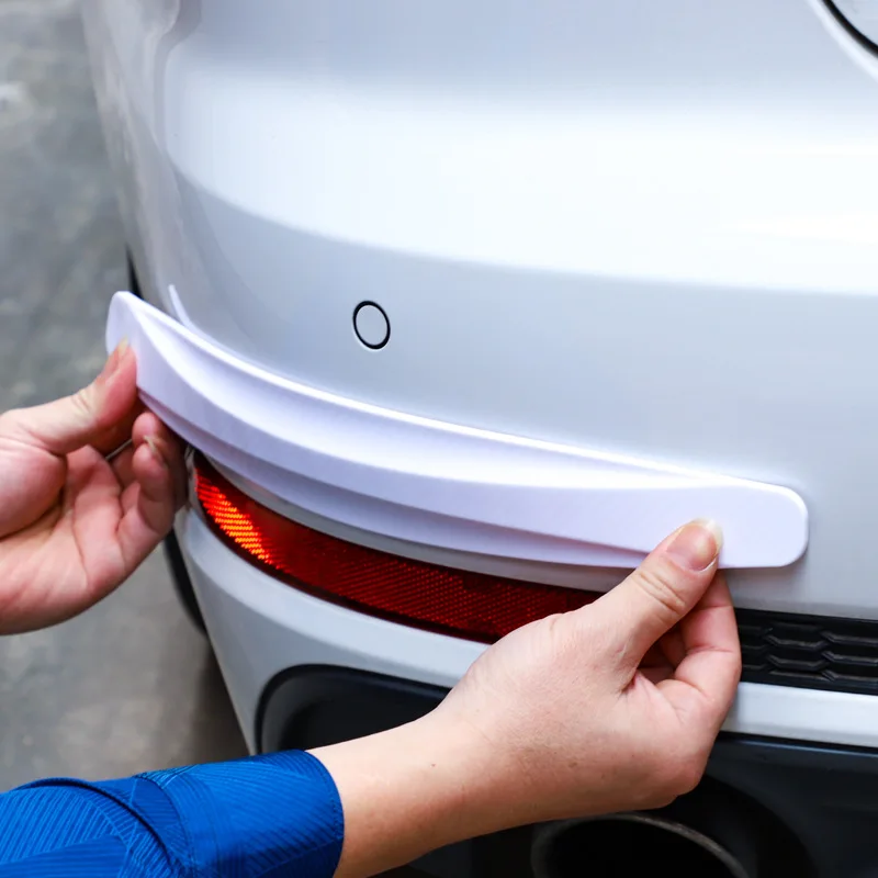 4 stücke Auto Stoßstange Schutzst reifen Universal Auto weichen Gummi vorne und hinten Ecke Abdeckung Schutz Lippen streifen Aufkleber Schutz – Detail 1
