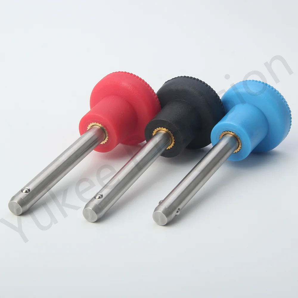 YK116 Φ6/Φ8/Φ10/Φ12 Factory Outlet Quick Release Pin Stainless Steel Body Nylon 6 Handle Ball Lock Pin Length:10mm~100mm