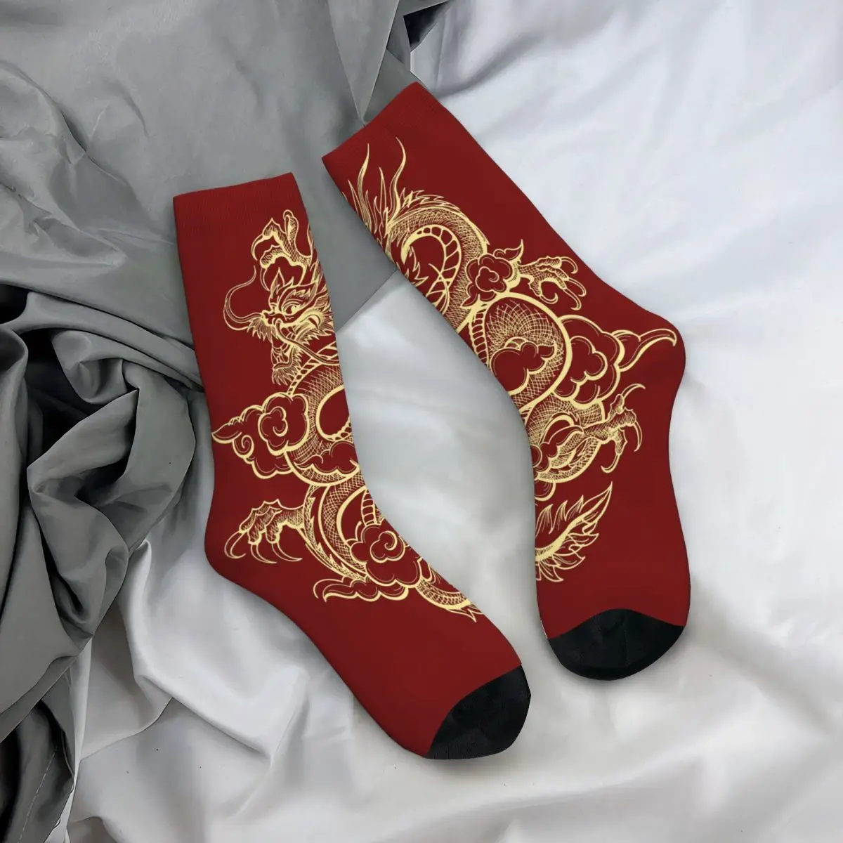 Chinesische Drachen Unisex Socken Hip Hop 3D-Druck glückliche Socken Street Style verrückte Socke