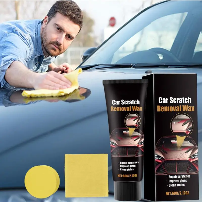 Upgrade Car Scratch Repair Paste,2024 New Car Paint Scratch Repair Remover Polishing Wax Includes Towel & Sponge Car Paint Care