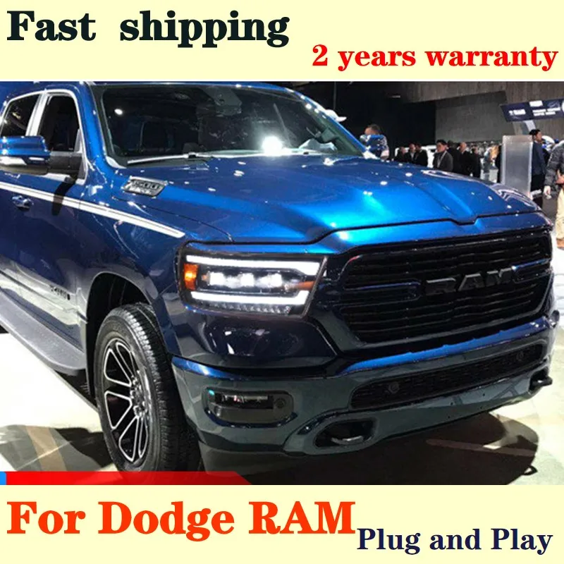 

For Dodge RAM 1500 LED Headlights 2014-2019 Headlight RAM DRL Turn Signal High Beam Angel Eye Projector Lens LED Head Lamp