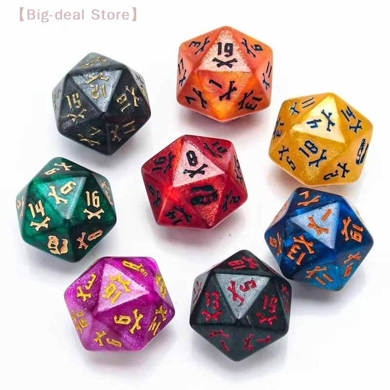 【M】7Pcs/Set Dinosaur Dice Clear Engraved Digits Dice For Prehistoric Dinosaur For Tabletop Board Game Nights