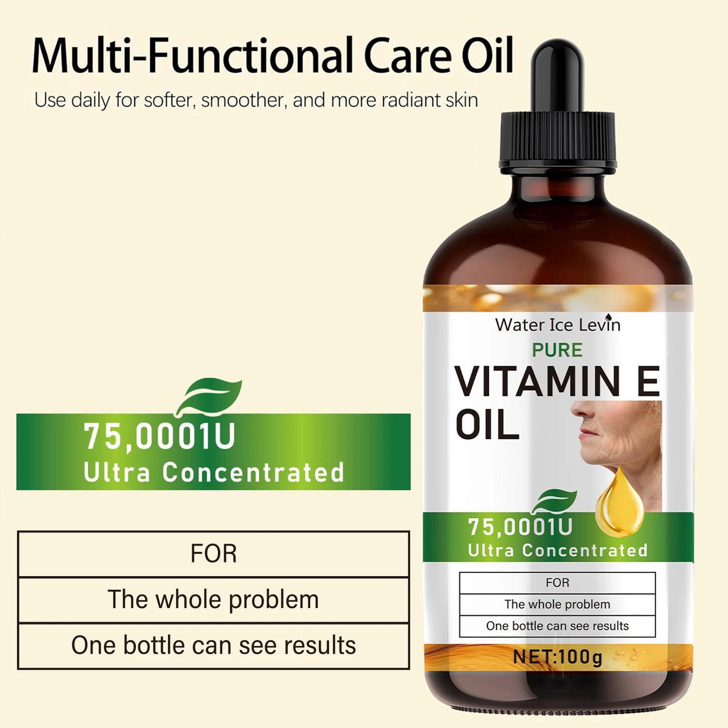100ml Natural Vitamin E Essential Oil, Used for Massage, Skin Care, Gua Sha, Showering, Facial, Body, Nail, Hair, and Eyelash Care, Versatile - view 6