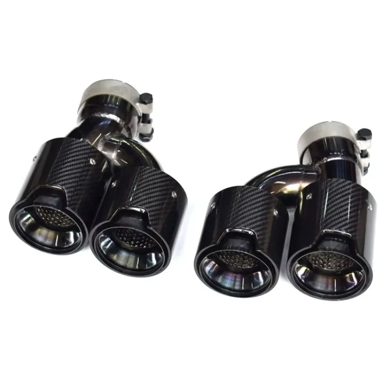 Inlet 67mm Car Exhaust Tip Carbon Fiber Dual Muffler Pipes Tips view 6