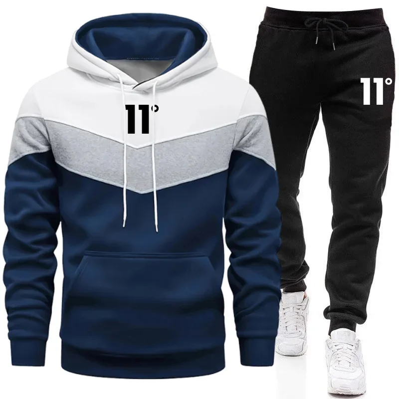 

Hot Sale Daily Man Comfort Autumn Winter Quality Men Tracksuit Fashion Hoodie Tricolor Single Sweatshirt and Pants Casual Sports
