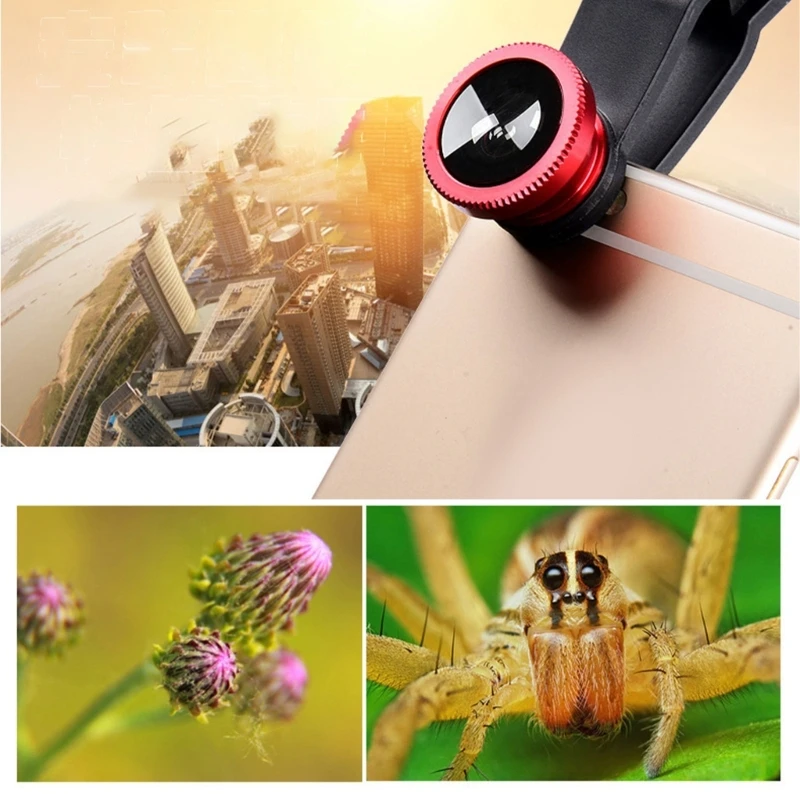 Clip On Phone Fisheye Lens Universal Wide Macro Fish Eye Lens Clip Lens 601E