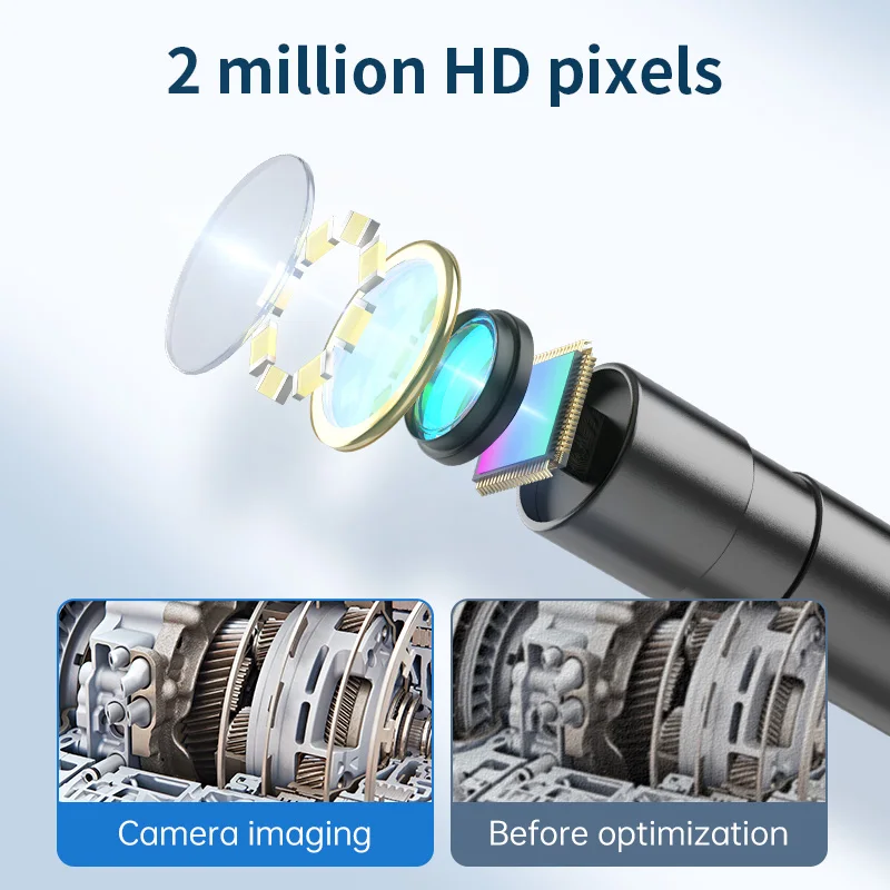 KERUI  6 LED 2 In1 Single / Dual Lens Endoscope Camera For iPhone iPad Waterproof Borescope Adjustable For Android IOS Type-C In