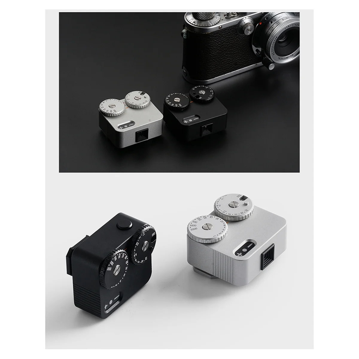 SMIEA 라이트 미터 II DSLR 필름 카메라 라이트 미터용 콜드 슈 12 셔터 속도 사진 액세서리(실버)