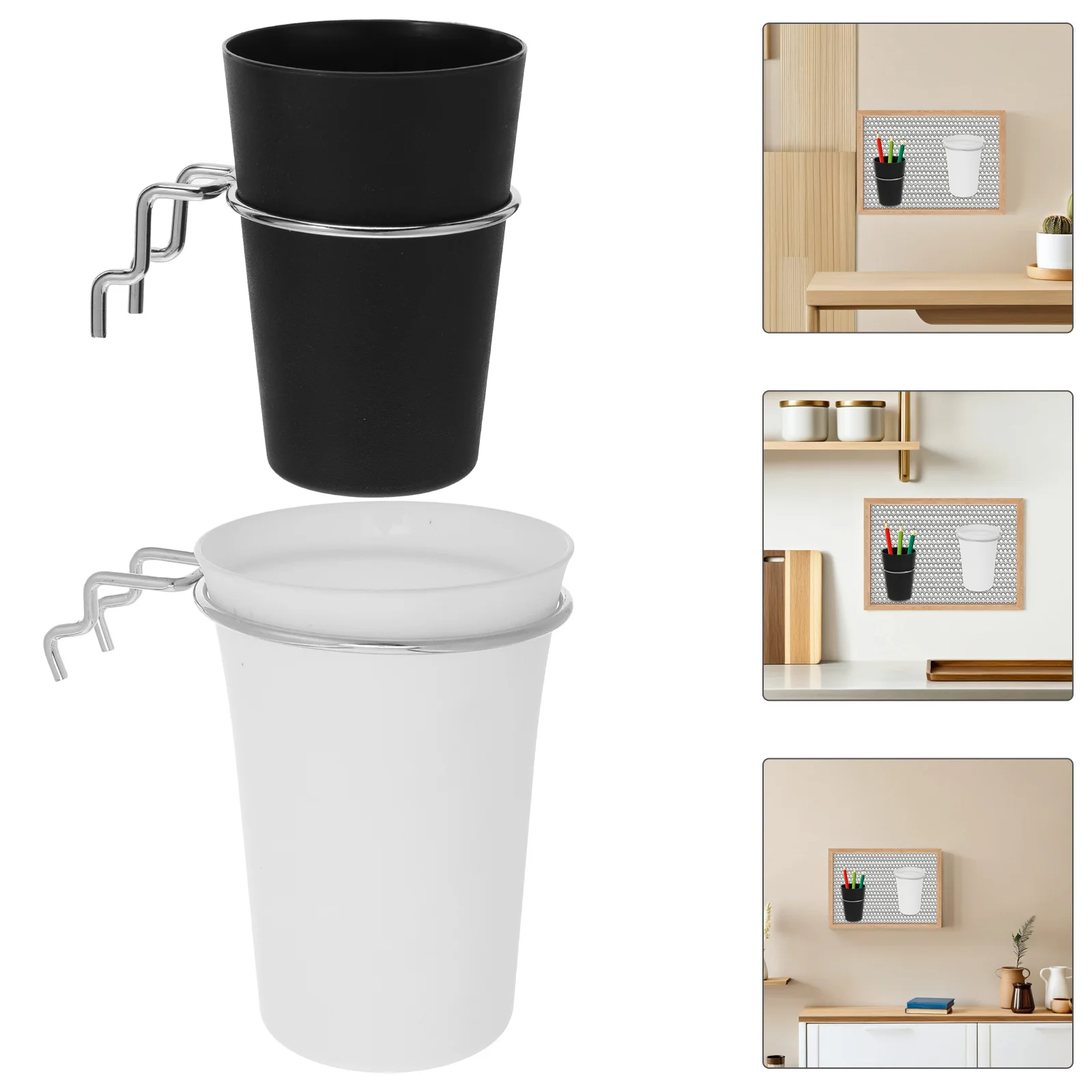 

4Sets Pegboard Cup Holders Nail Art Equipment Organizer Minimalist Pen Storage Cups for Office Tool Organization