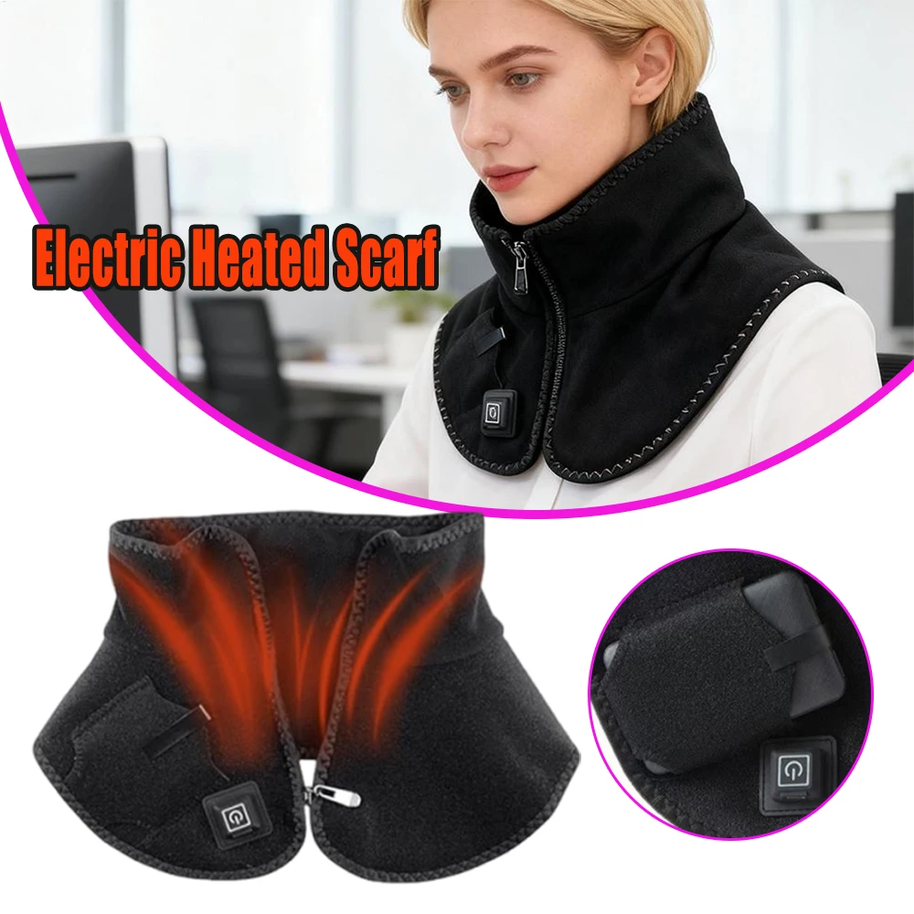 

1 PCS Thermal Heated Scarf Cervical Support Neck Wrap with Red Light Therapy Pain Relief Temperature Control Heating Pad Gift