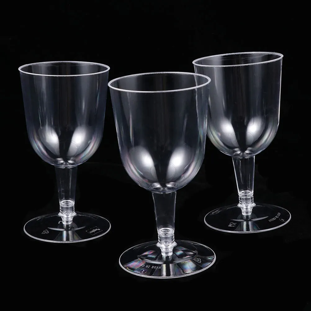 6 pcs Glasses Cocktail Cups Wine Party Set Halloween Christmas New Year Clear Plastic Wine Glass Clear Plastic Wine Cup