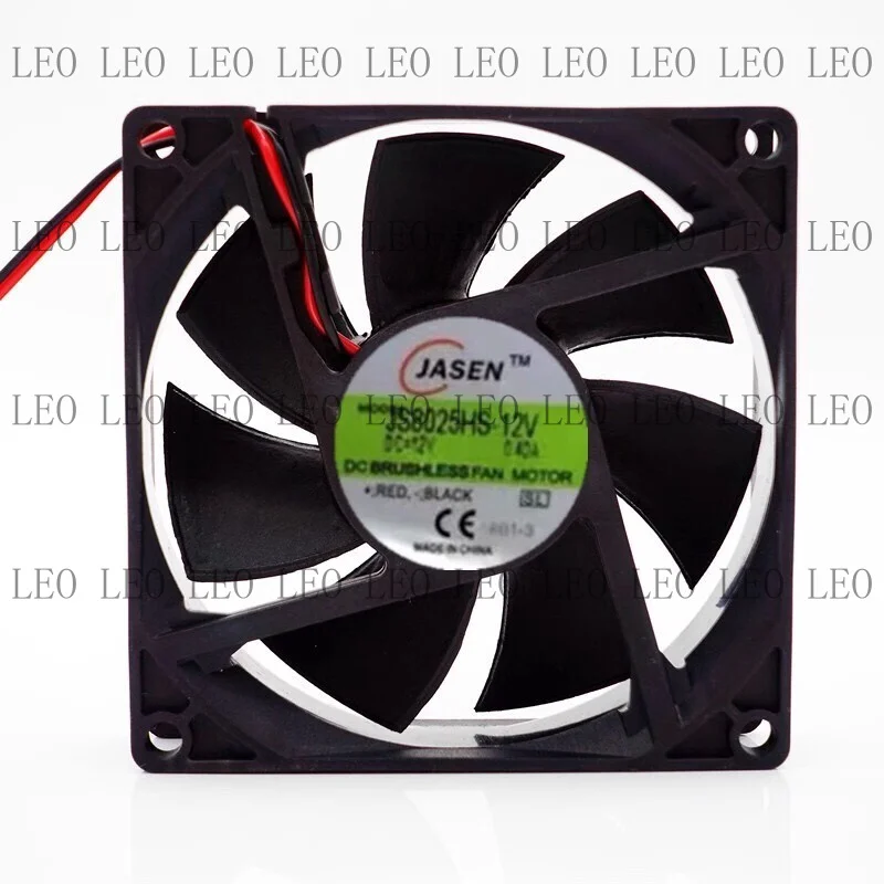 M For JASEN JS8025HS-12V DC12V 0.42A 8CM 2-Wire Cooling Fan