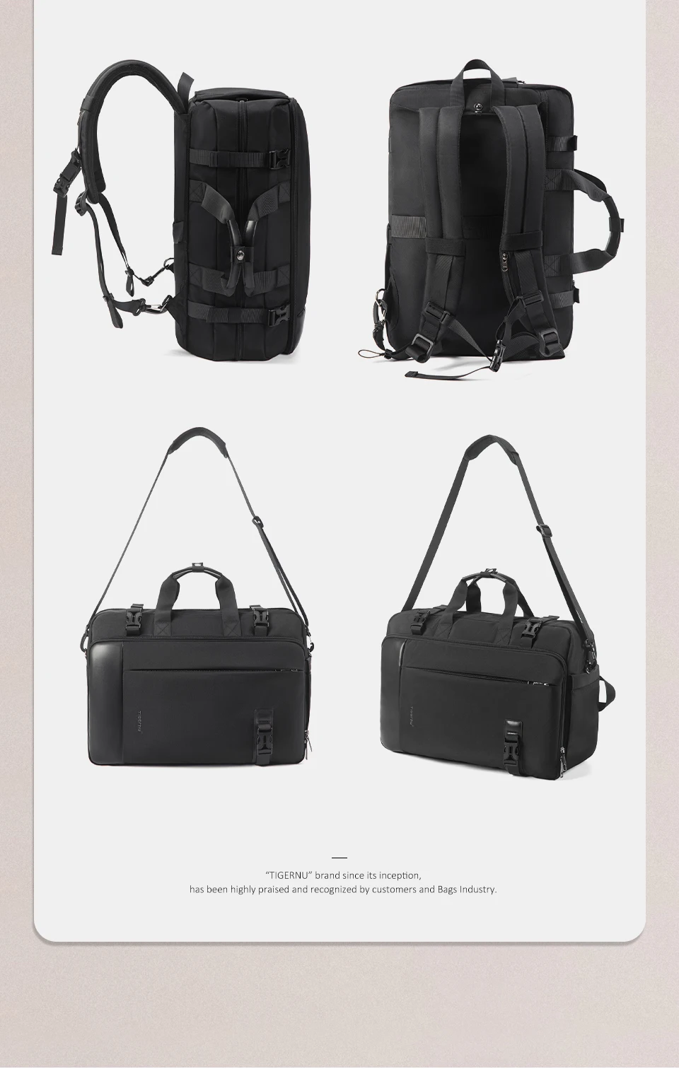 Tigernu Reiserucksack Herren Handtaschen Laptop-Rucksack für 17-Zoll-Laptops Schultertasche Reisetasche 3-in-1-Taschen für Herren Schultaschen Rucksack – Detail 14