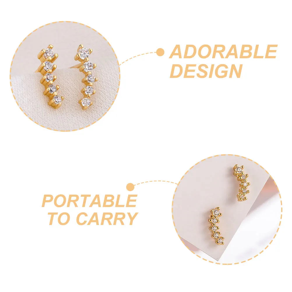 

Golden Rhinestone Earrings Women Fashion Jewelry Gift Earrings Decorative Comfortable Chic Trendy Ear Golden