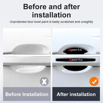 8 szt./zestaw naklejek ochronnych na klamkę drzwi samochodowych, chroniących przed zarysowaniami, naklejki samochodowe, pasek ochronny na klamkę samochodową 6 best sales pasek na drzwi samochodu - №3