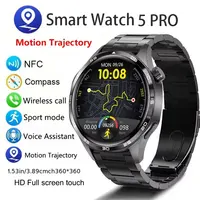 Reloj 5 PRO reloj inteligente para hombres 5 pantalla AMOLED HD Bluetooth llamada GPS trayectoria NFC brújula de ritmo cardíaco relojes inteligentes 2024 nuevo