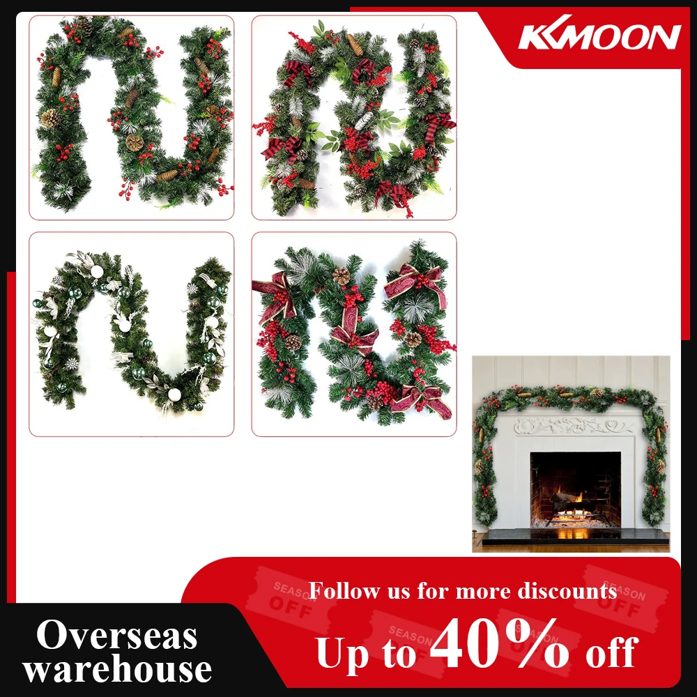 

Длинная Рождественская гирлянда, гибкая Подвеска из ПВХ, искусственные рождественские гирлянды с бантом для лестниц, перил, камина