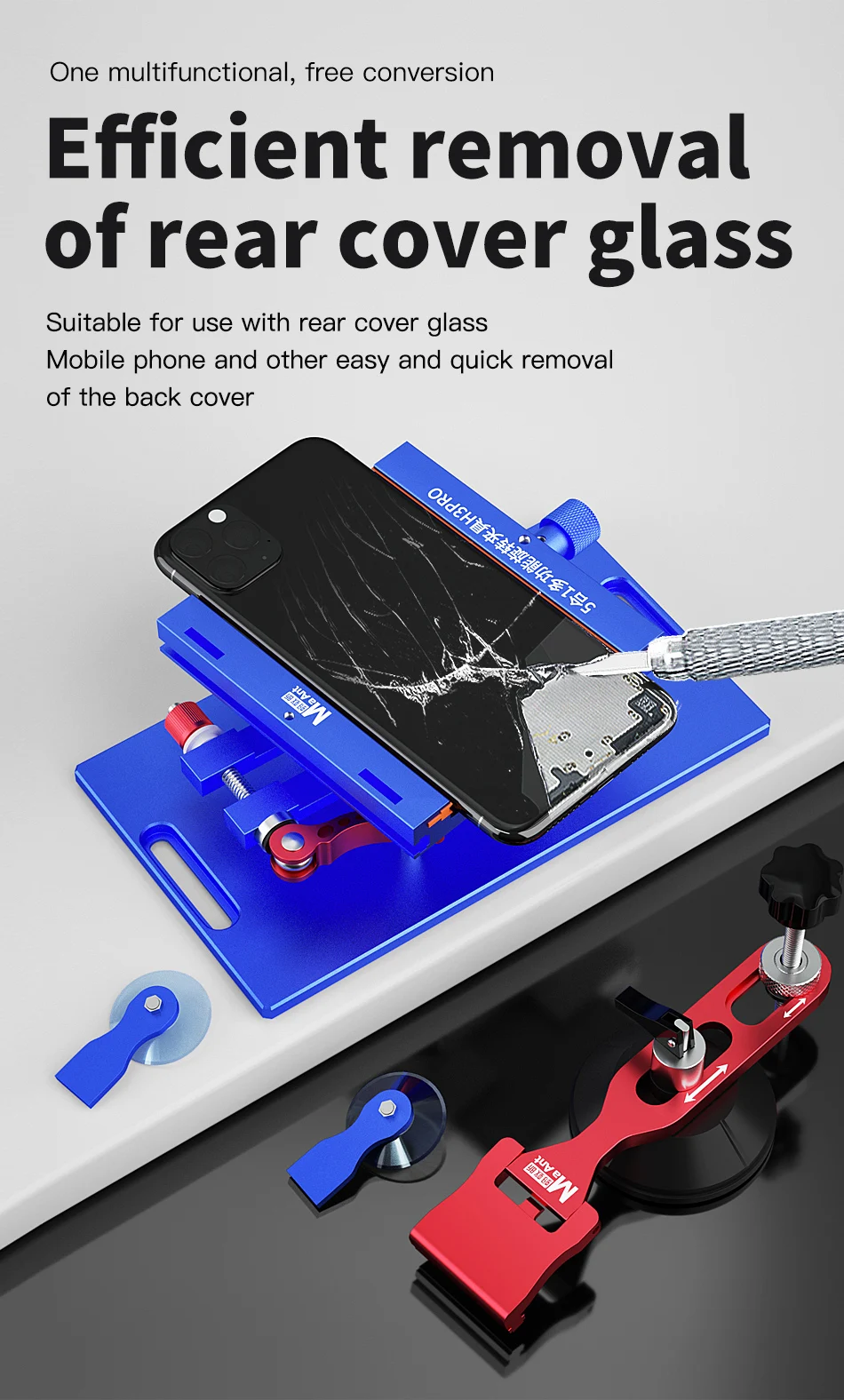 MaAnt تركيبات دوارة عالمية للهواتف المحمولة شاشة LCD الغطاء الخلفي إزالة عقد إصلاح الضغط المشبك 360 ° H3Pro 5 في 1 #2