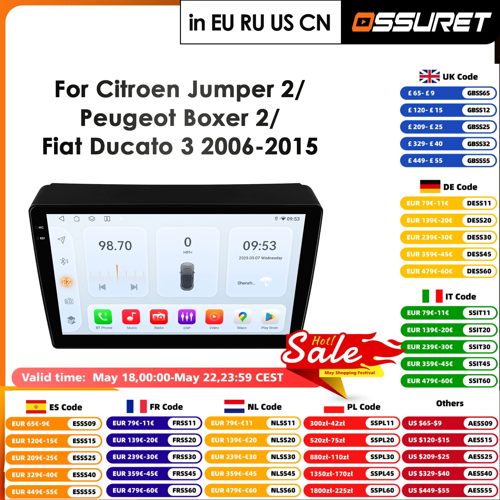 

Car Intelligent Systems for Fiat Ducato,Peugeot Boxer,Citroen Jumper 2 Car Radio Android Multimedia Player Carplay Autoradio DSP