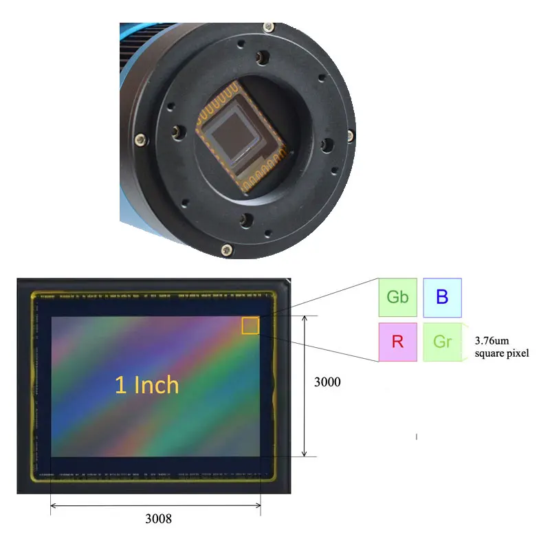 Astronomiekamera COMS Imx533M ATR3CMOS09000KMA Monokamera 1IN Rahmen 9MP AR/IR Deep Space Fotografie TE-Cooling Gleiche ASI533MC