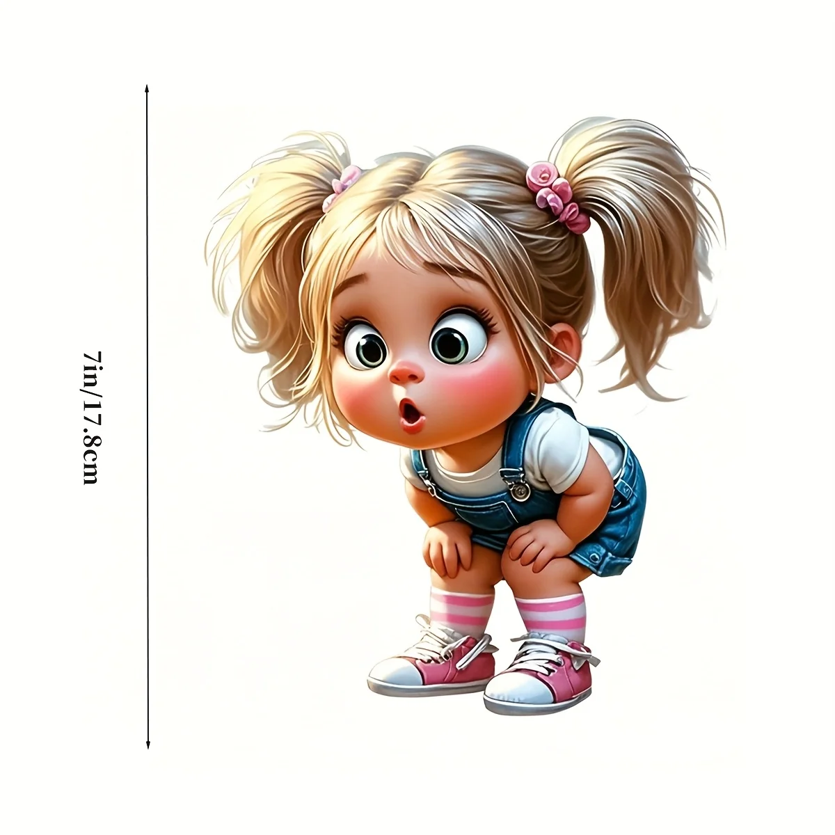 7 Inch Blonde Girl Sticker Cute Cartoon Vinyl Decal Matte Finish For Laptop Bottle Car Motorcycle Window
