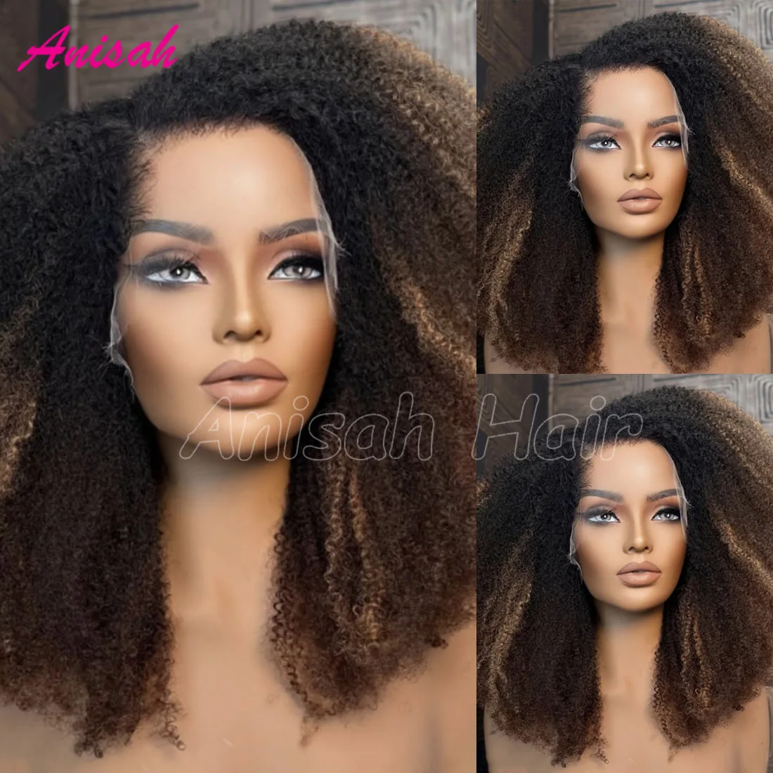 

Афро-кудрявые парики из натуральных волос 13x4 13x6 с кружевной передней частью, бразильские, из необработанных волос, с цветными прядями, без клея, с предварительно выщипанной линией роста волос