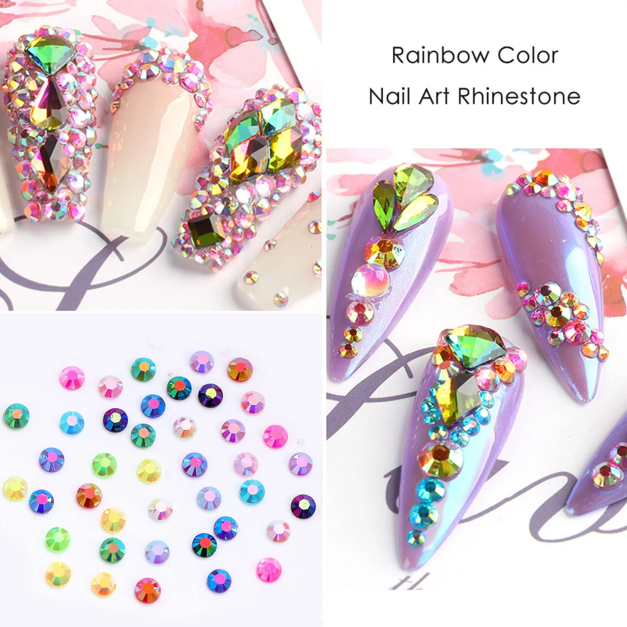 6000 Stück 2/3/4/5mm Flache Jelly-Harz-Strasssteine für DIY-Bastelarbeiten, Nagelkunst, Gesichts-Make-up, Nicht-Hotfix Bling-Kristalle, Edelsteine, Nagelcharms – Detail 9