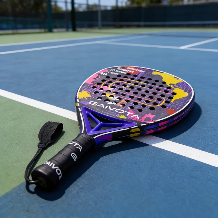 Pala De Padel Carbon fiber material 12K padel racket, glossy polished frame, attractive design for experienced advanced players