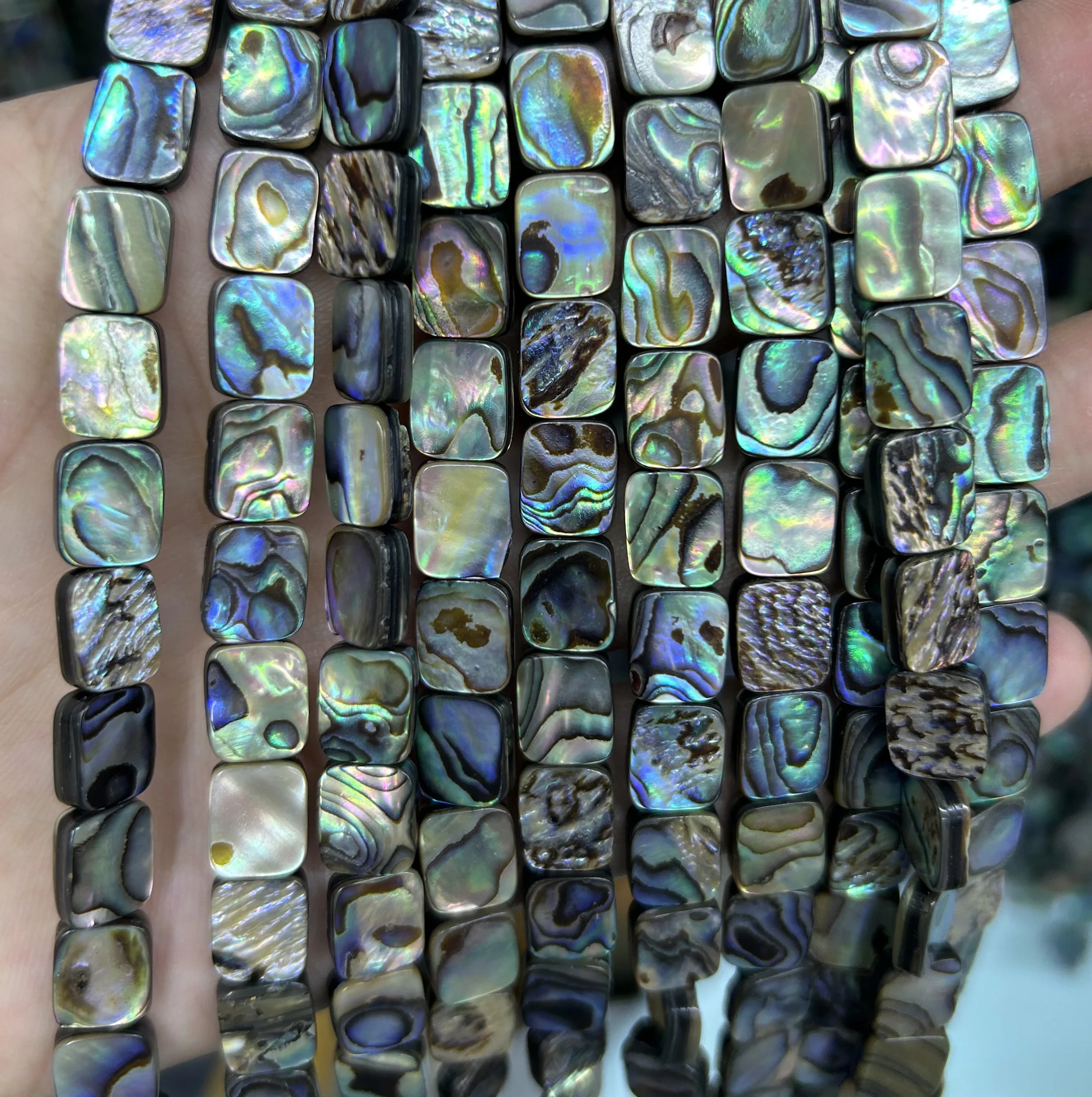 Abalone Shell Rectangle Beads Natural Shell Beads For Necklace Bracelet 10mm 12mm 14mm 16mm 18mm