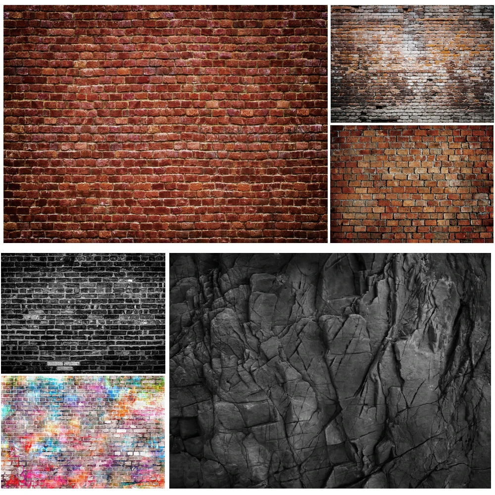 

Stone Wall Photography Backdrop Vintage Countryside Gray Black Brick Rock Texture Baby Birthday Party Decor Background Photozone