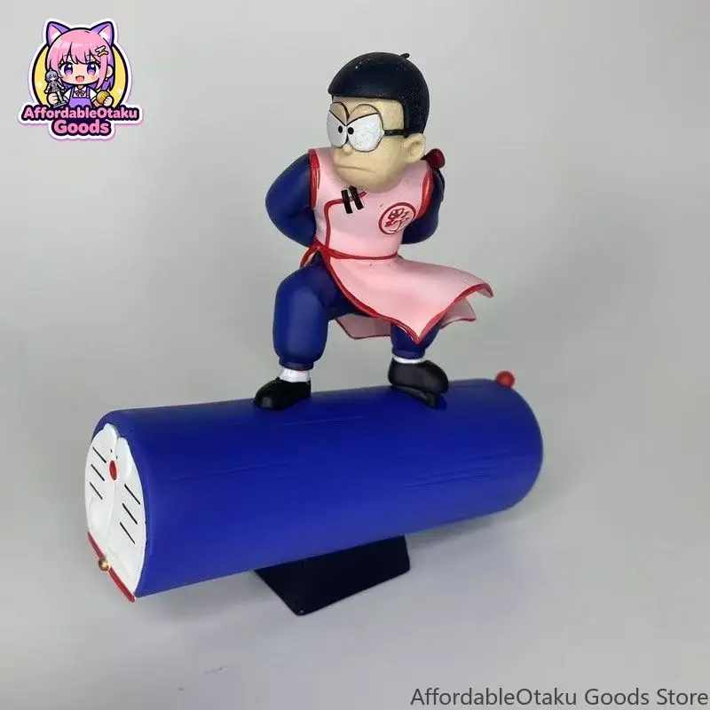 Anime Style Character Cosplay Mercenary Tao with Doraemon Bamboo Tube Desktop Decor Figure Model