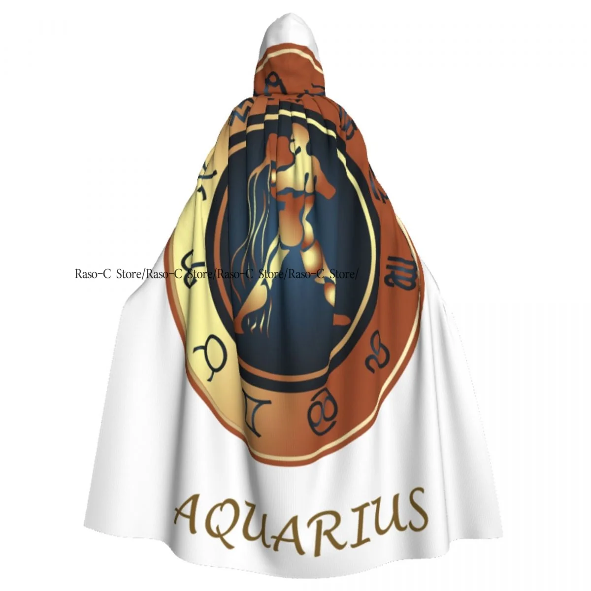 Hooded Cloak Unisex Cloak with Hood Aquarius Astrology Cloak Vampire Witch Cape Cosplay Costume